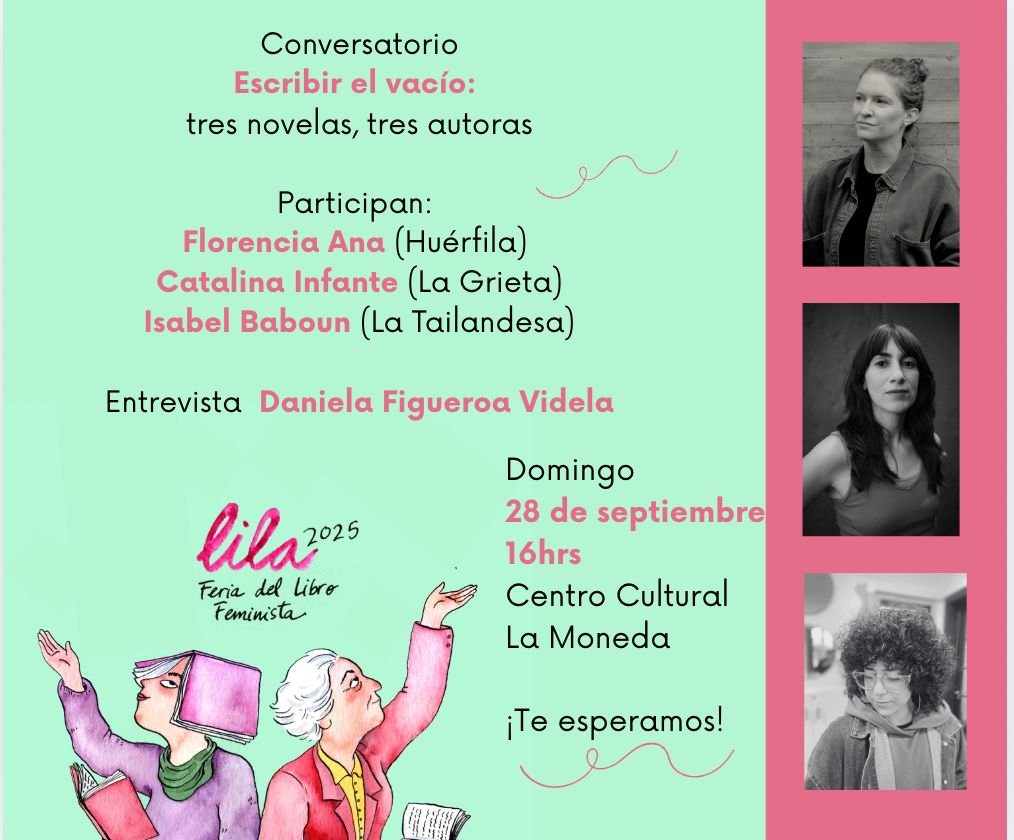 Afiche del conversatorio Escribir el vacío