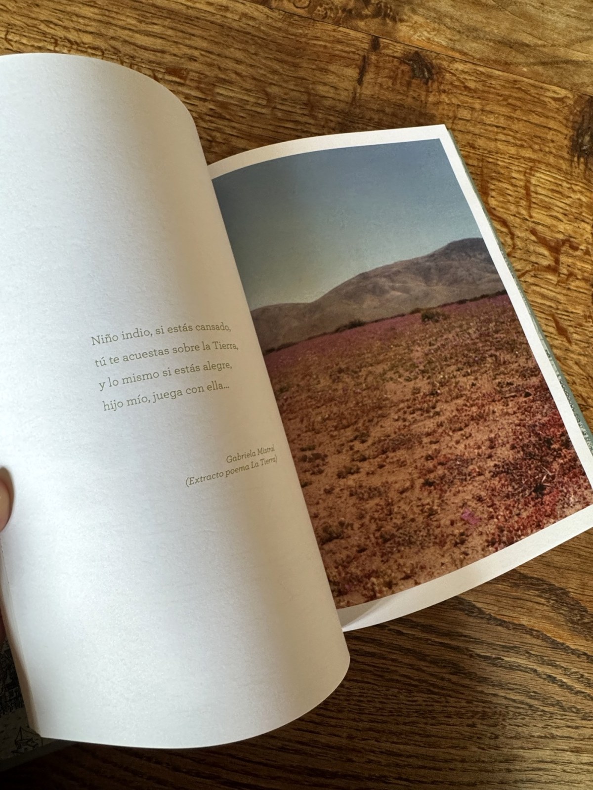 Libro por encargo, página con texto de Gabriela Mistral