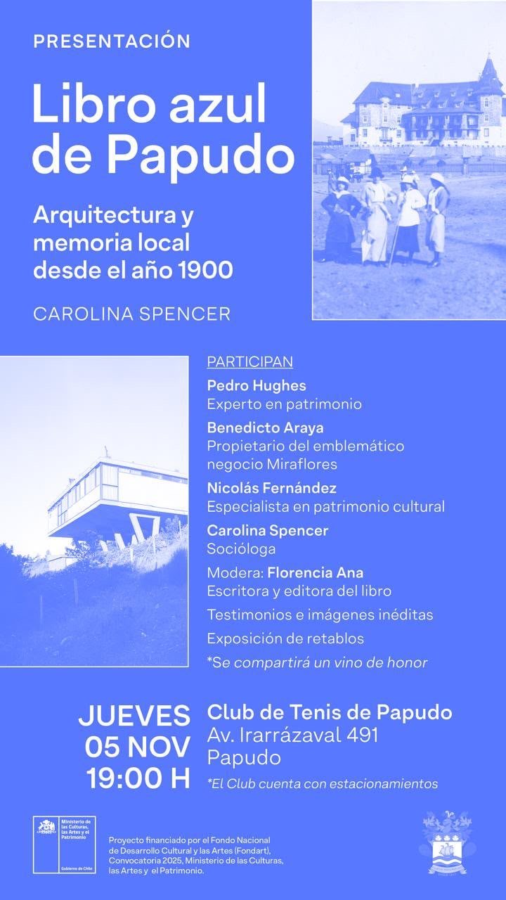 Afiche de la presentación del Libro azul de Papudo